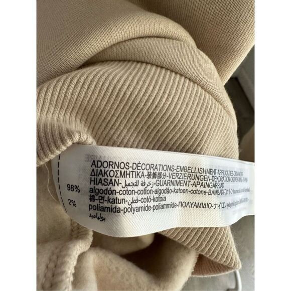 Zara Light Beige Crochet Sweatshirt NWT - Picture 4 of 6